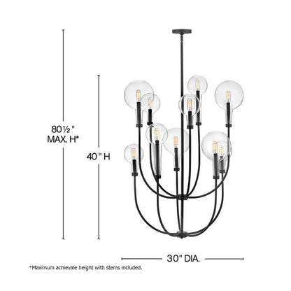 Alchemy Multi Tier Chandelier - line drawing.
