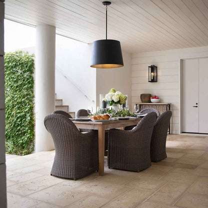 Alder Outdoor Pendant Light in dining room.