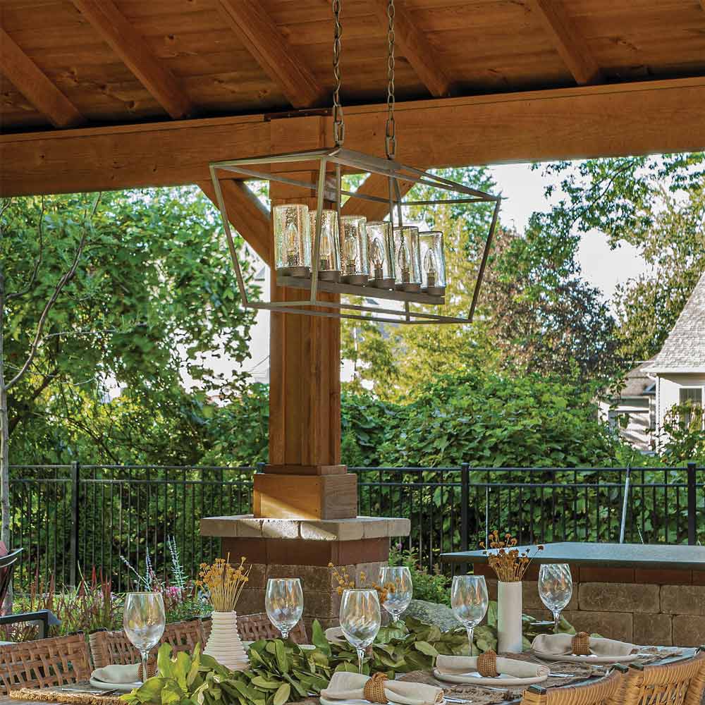 Alford Outdoor Linear Pendant Light - Outside Area.