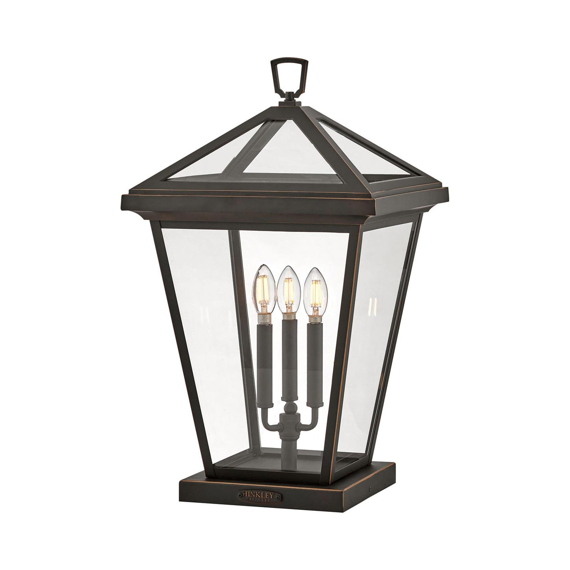 Alford Place Outdoor Pier Mount Lantern in Oil Rubbed Bronze.