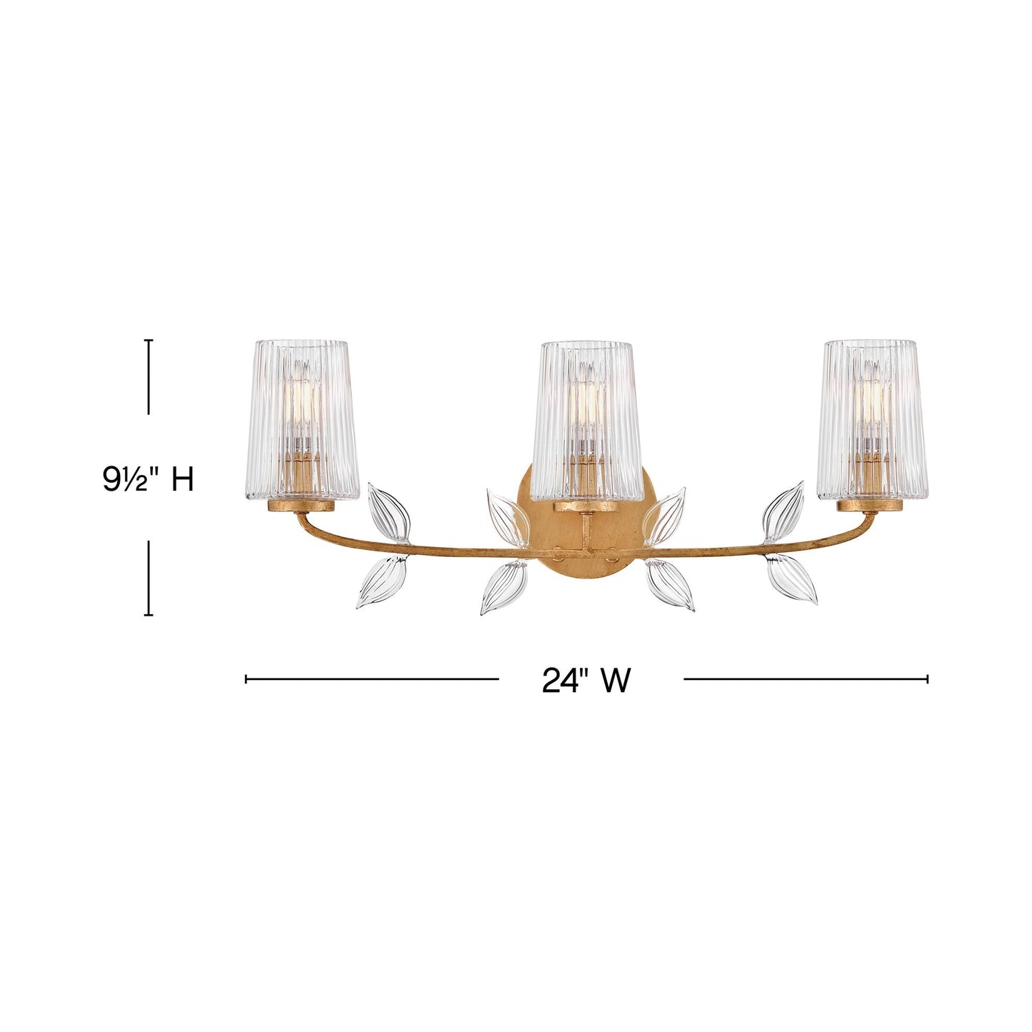 Aliso Bath Vanity Light - line drawing.
