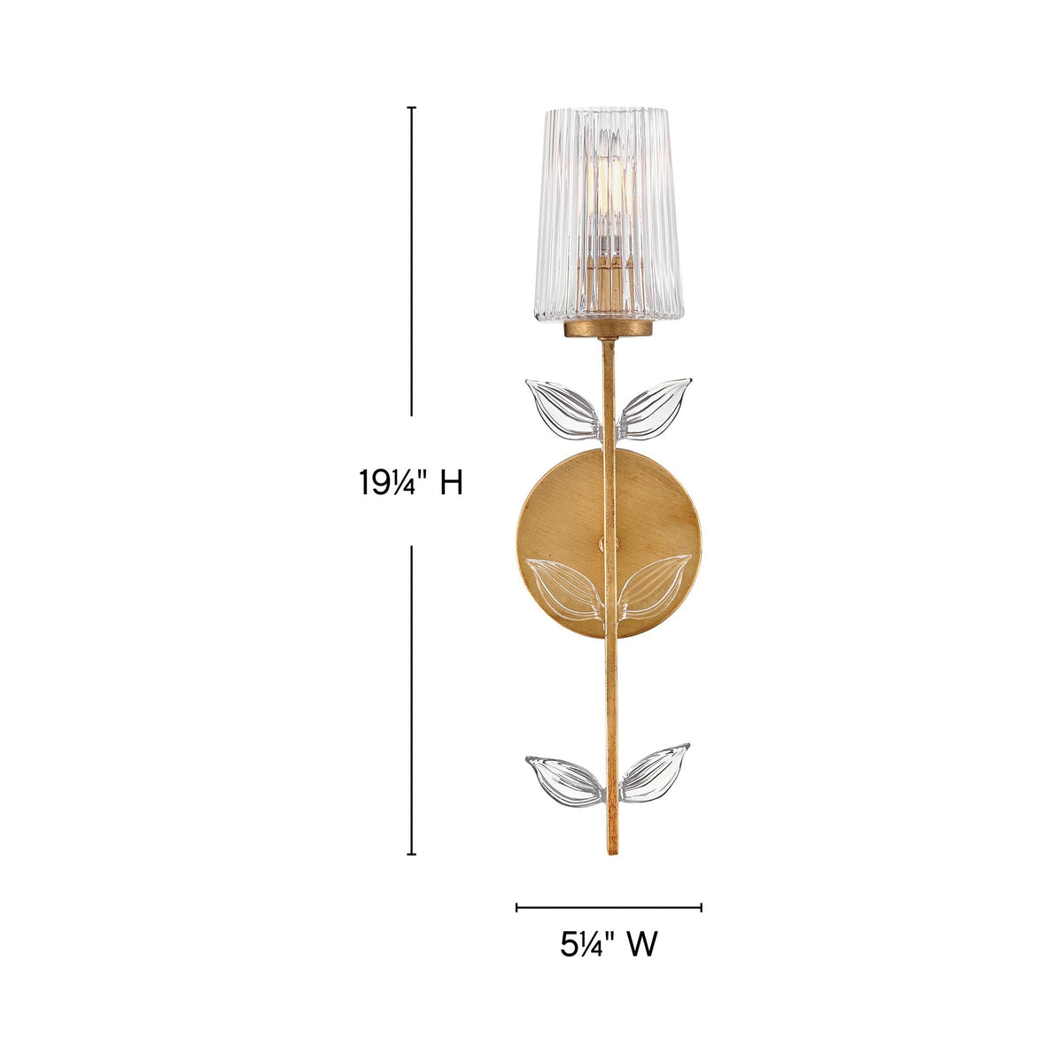 Aliso Bath Wall Light - line drawing.