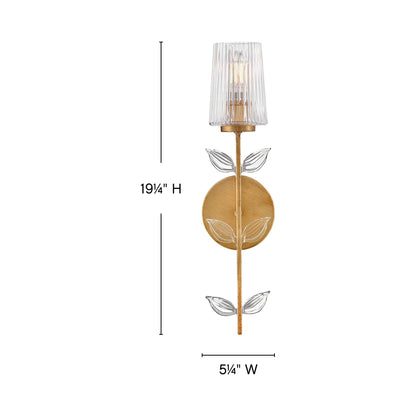 Aliso Bath Wall Light - line drawing.