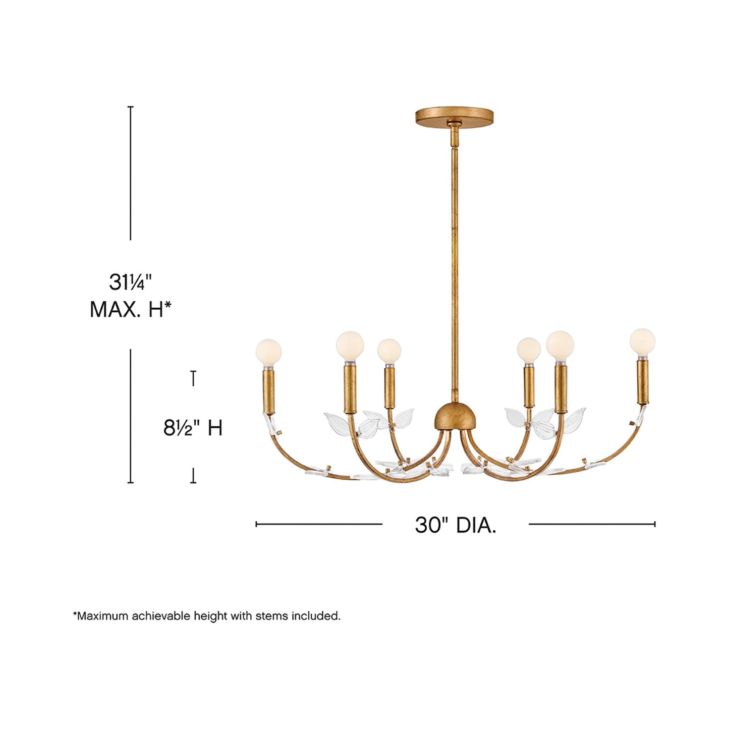 Aliso Chandelier - line drawing.