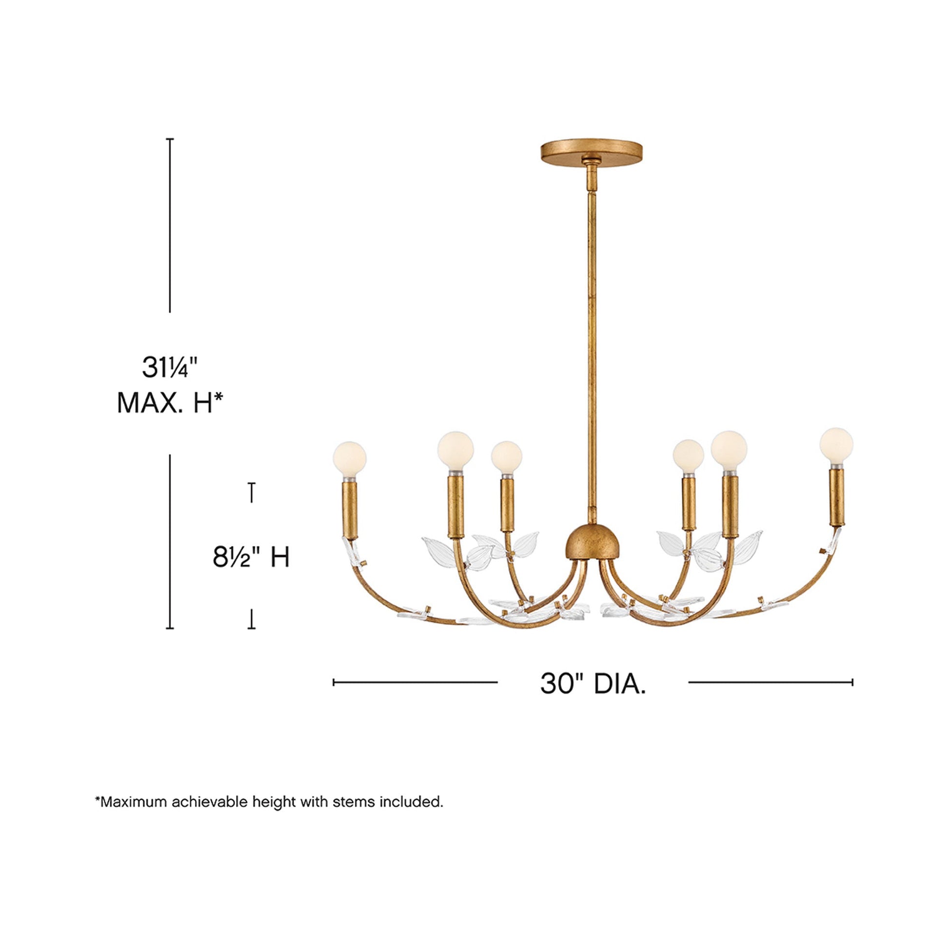 Aliso Chandelier - line drawing.