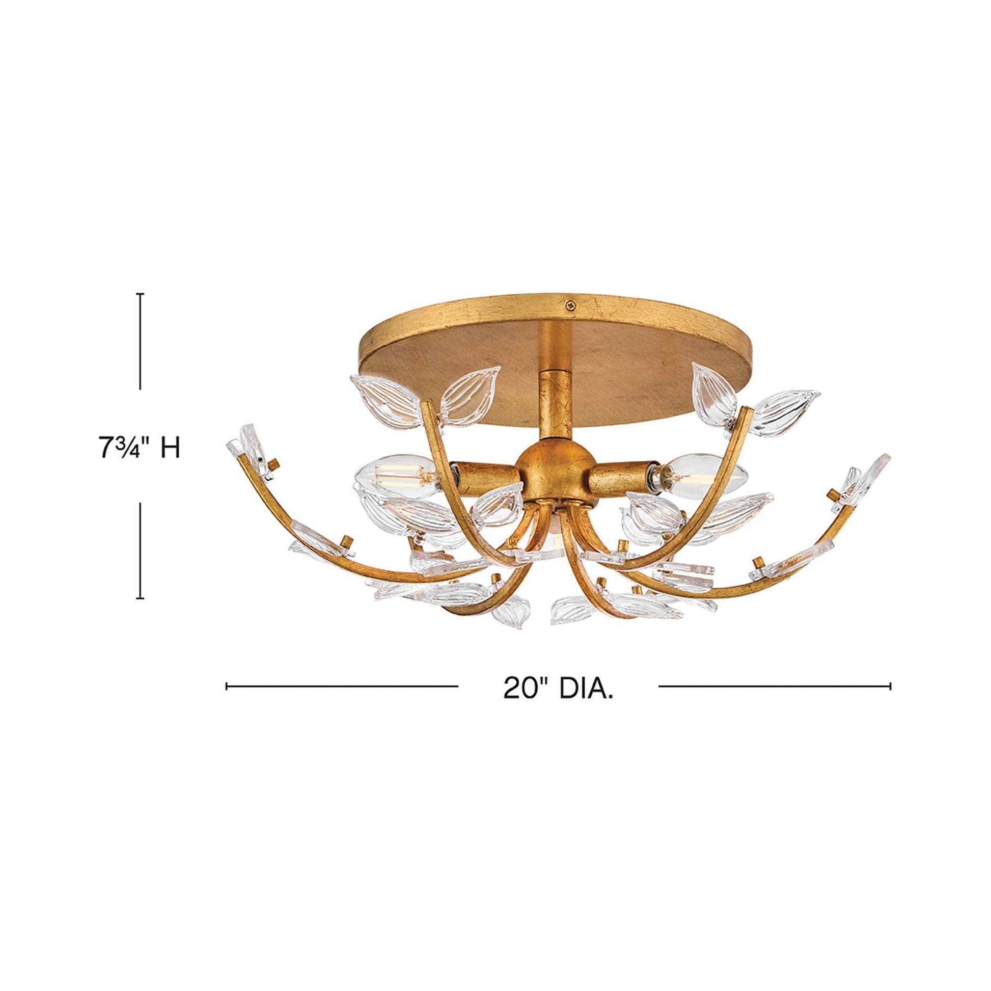Aliso Semi Flush Mount Ceiling Light - line drawing.