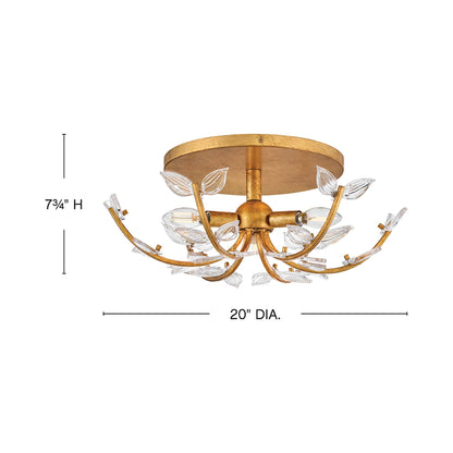 Aliso Semi Flush Mount Ceiling Light - line drawing.