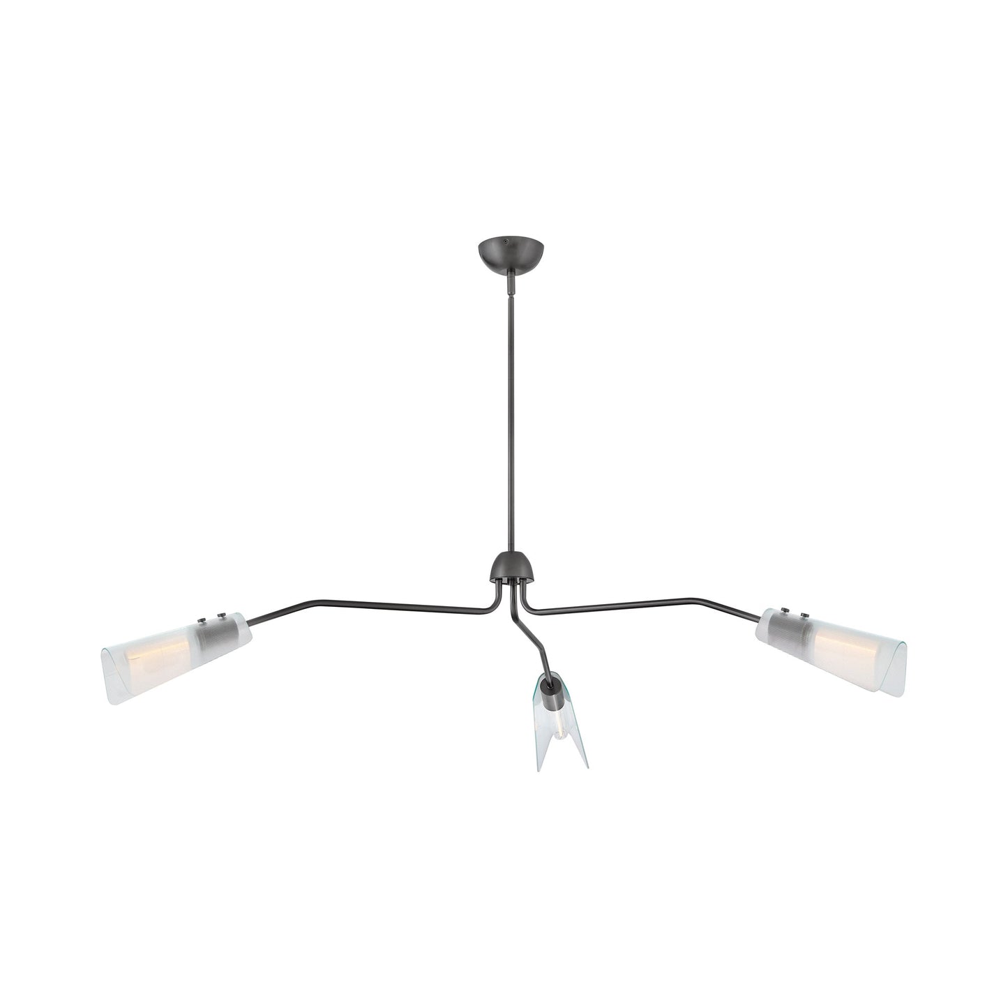 Altman Chandelier in Gunmetal/Clear Glass (3-Light).