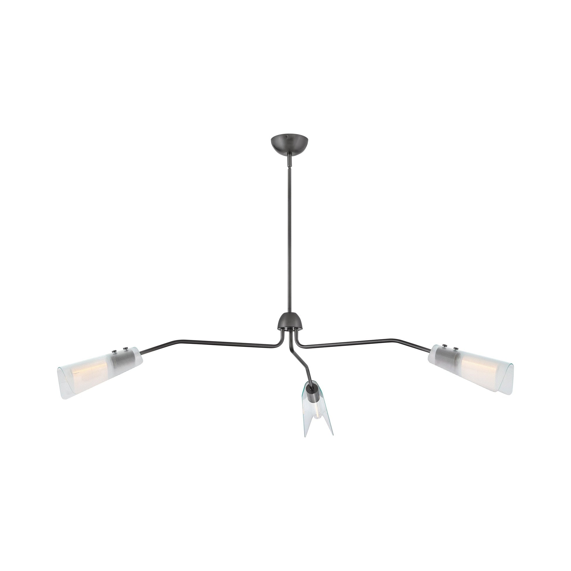 Altman Chandelier in Gunmetal/Clear Glass (3-Light).
