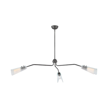Altman Chandelier in Gunmetal/Clear Glass (3-Light).