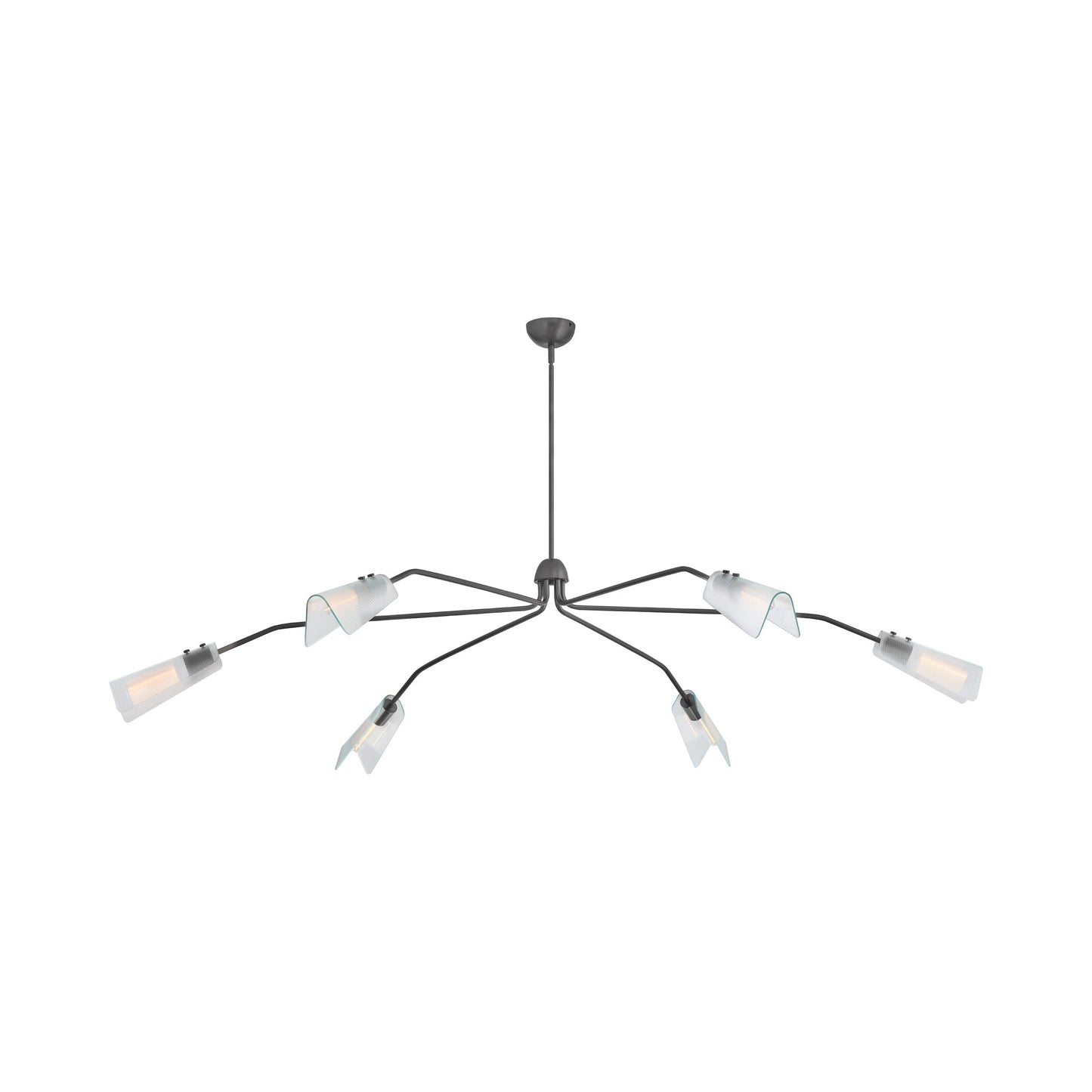 Altman Chandelier in Gunmetal/Clear Glass (6-Light).