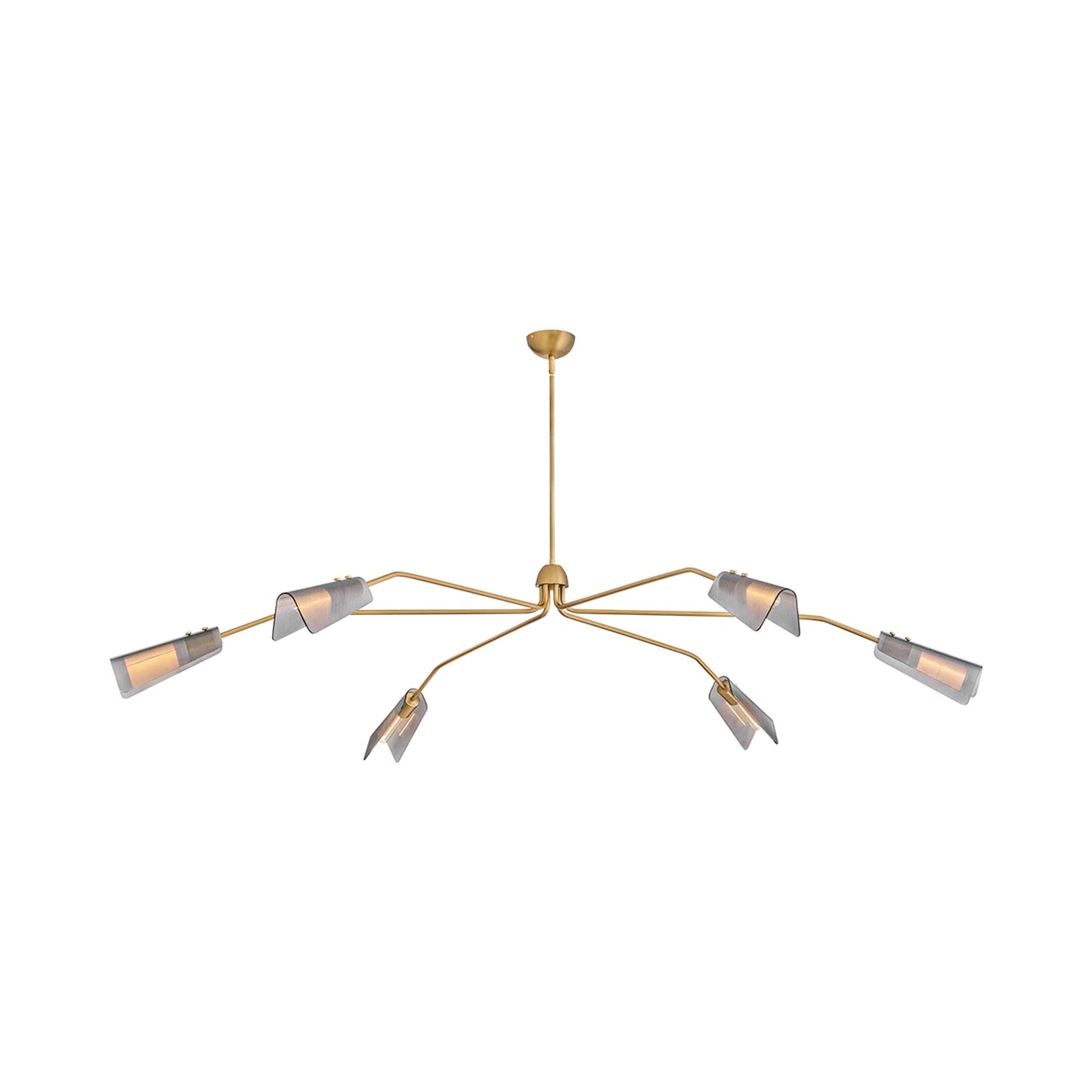 Altman Chandelier in Lacquered Brass/Smoke Glass (6-Light).