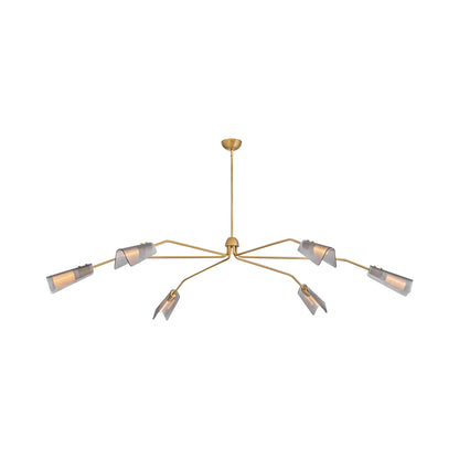 Altman Chandelier in Lacquered Brass/Smoke Glass (6-Light).