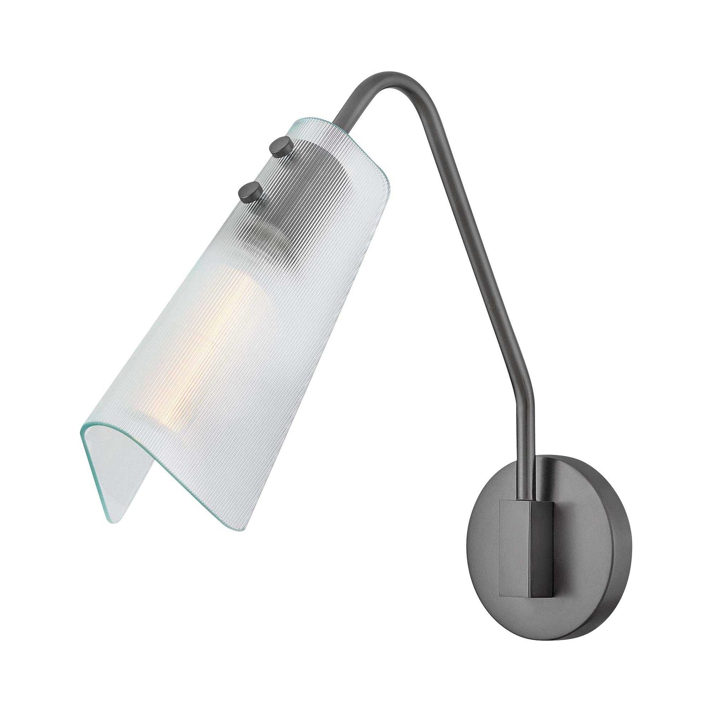 Altman Wall Light in Gunmetal/Clear Glass.