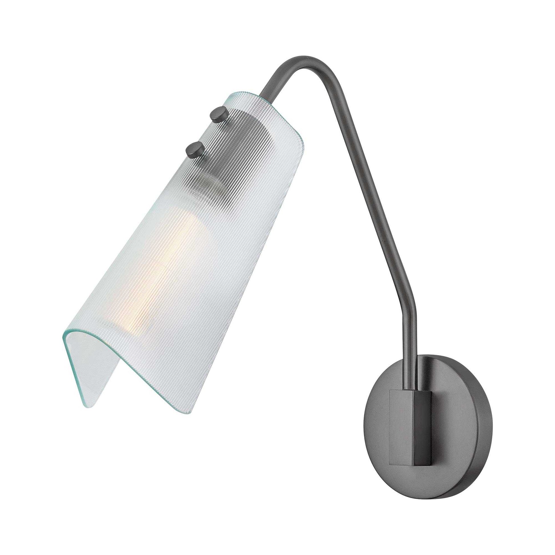 Altman Wall Light in Gunmetal/Clear Glass.