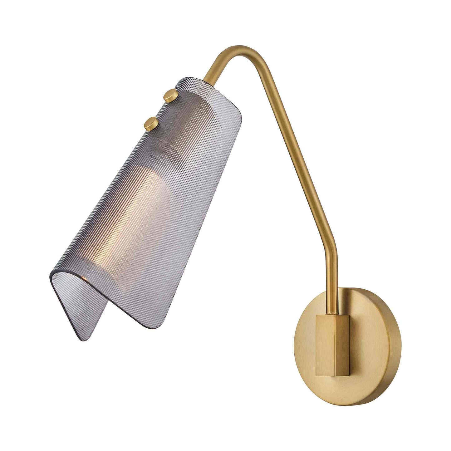 Altman Wall Light in Lacquered Brass/Smoke Glass.