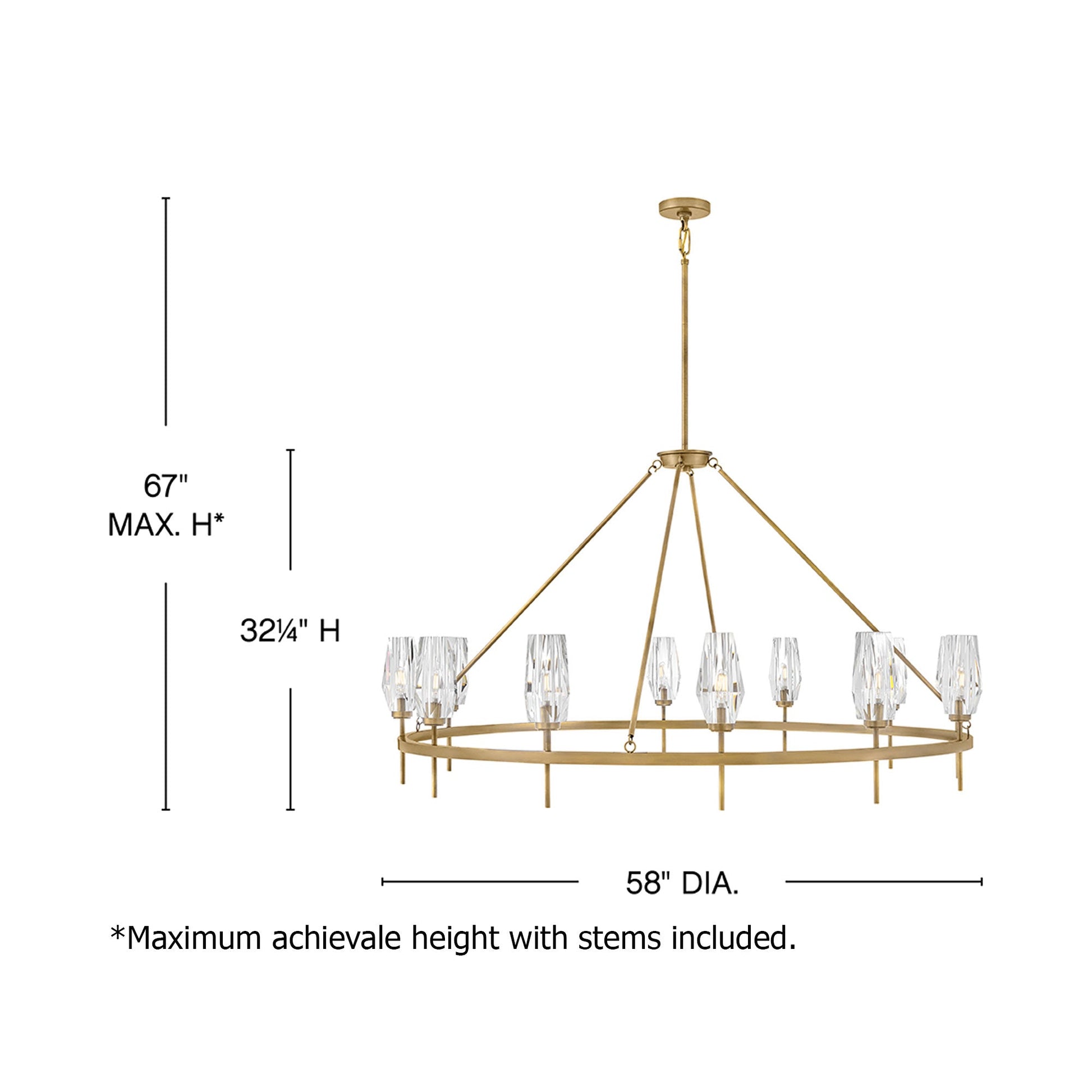 Ana Chandelier - line drawing.