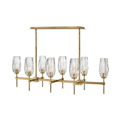 Ana Linear Pendant Light in Heritage Brass.