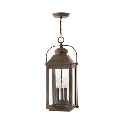 Anchorage Outdoor Pendant Light in Light Oiled Bronze.