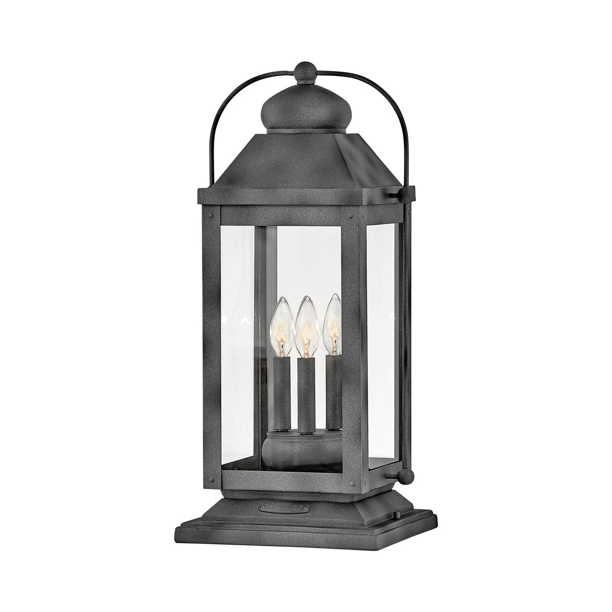 Anchorage Outdoor Pier Mount Light in Aged Zinc.