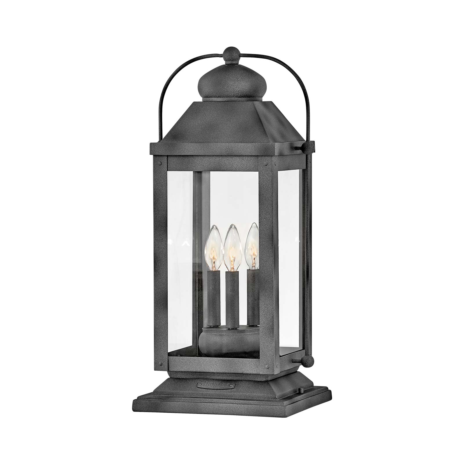 Anchorage Outdoor Pier Mount Light in Aged Zinc.