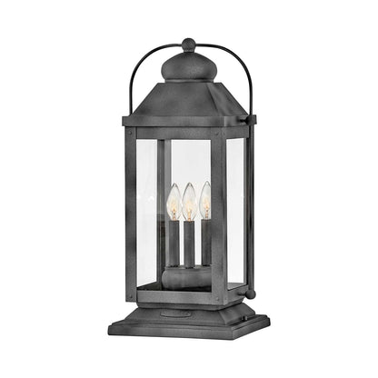 Anchorage Outdoor Pier Mount Light in Aged Zinc.