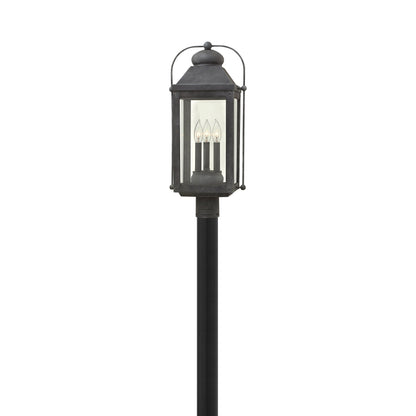 Anchorage Outdoor Post Light in Aged Zinc.