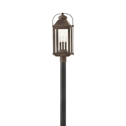 Anchorage Outdoor Post Light in Light Oiled Bronze.