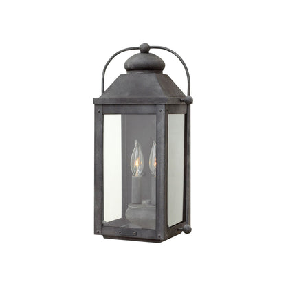 Anchorage Outdoor Wall Light in Aged Zinc (17.75-Inch).