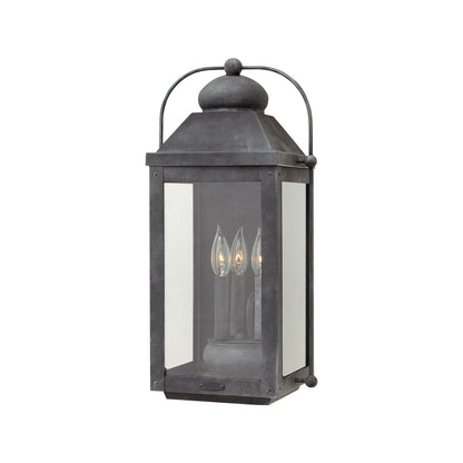 Anchorage Outdoor Wall Light in Aged Zinc (21.25-Inch).
