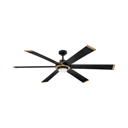 Andros LED Ceiling Fan in Matte Black/Heritage Brass.