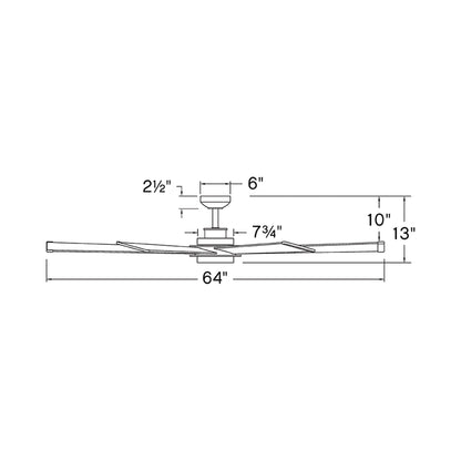 Andros LED Ceiling Fan - line drawing.