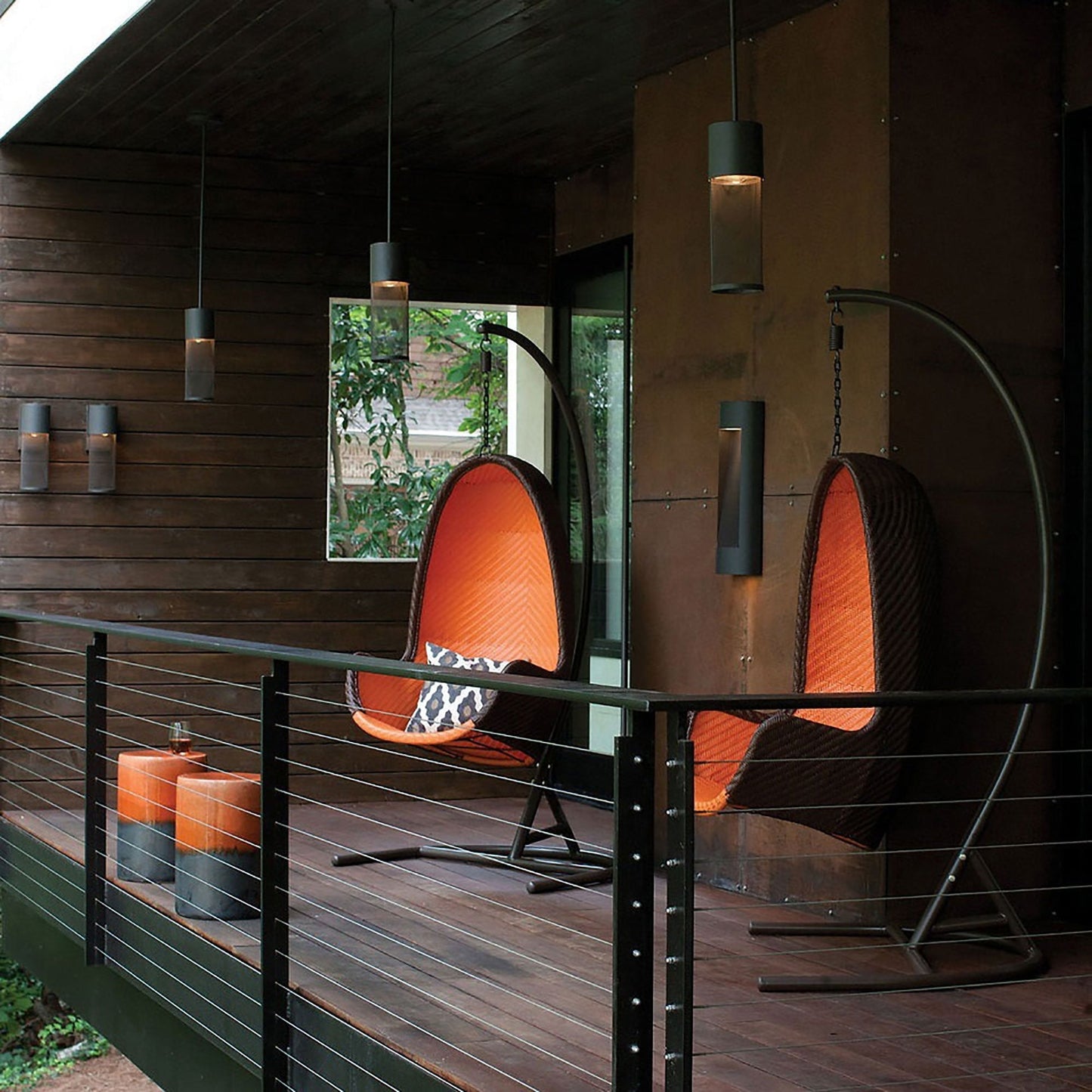 Aria Outdoor Pendant Light in porch.