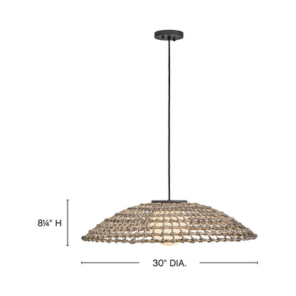 Arlen Outdoor Disc Pendant Light - line drawing.