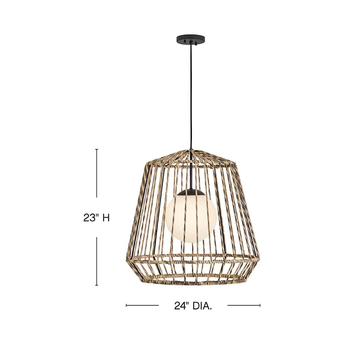 Arlen Outdoor Pendant Light - line drawing.