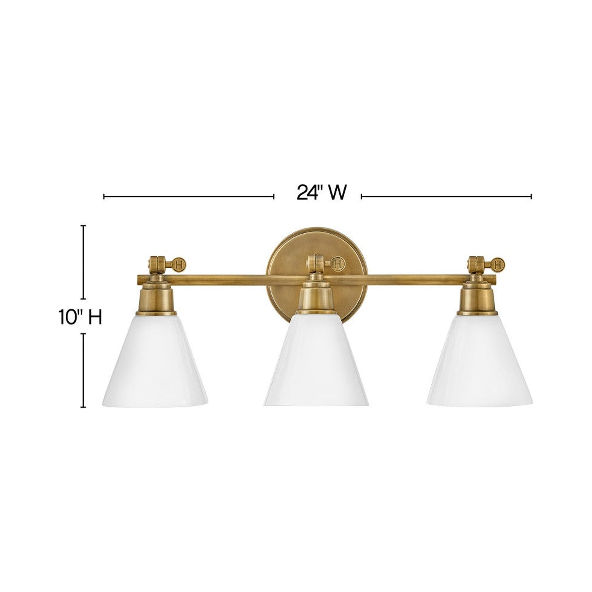 Arti Bath Vanity Light - line drawing.