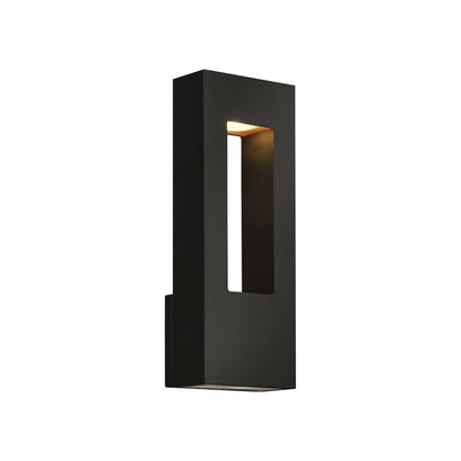 Atlantis Outdoor Wall Light in Satin Black (16-Inch).