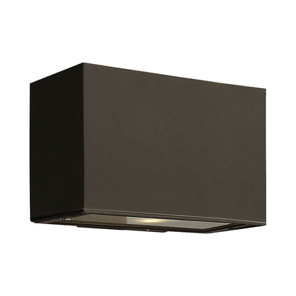 Atlantis Rectangular Outdoor Up / Down Wall Light in Bronze.
