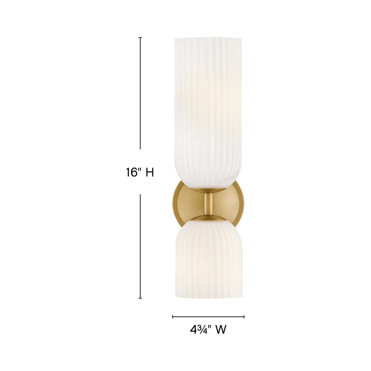 Ava Bath Wall Light - line drawing.