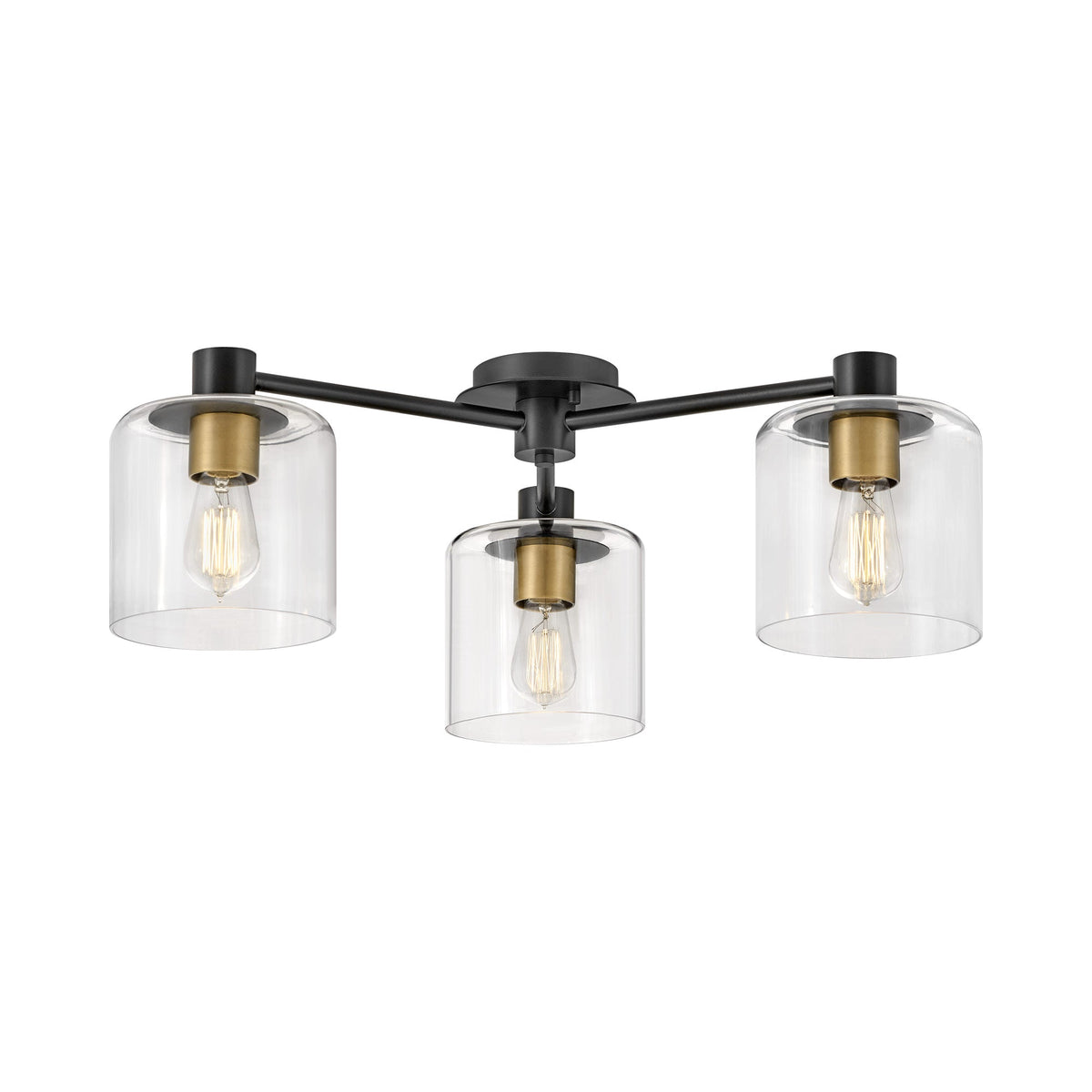 Axel Semi Flush Mount Ceiling Light in Black.