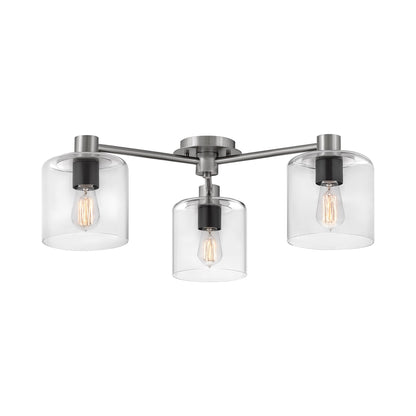 Axel Semi Flush Mount Ceiling Light in Brushed Nickel.