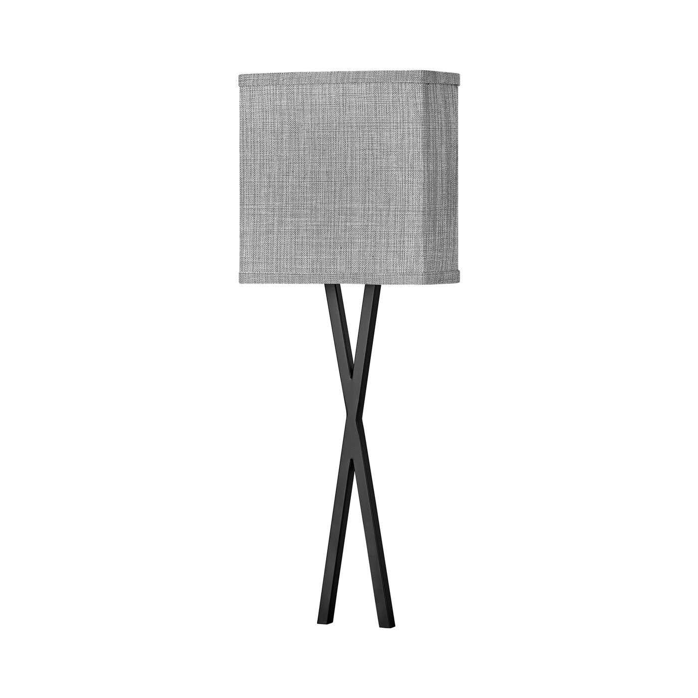 Axis LED Wall Light in Black/Heathered Gray Linen.