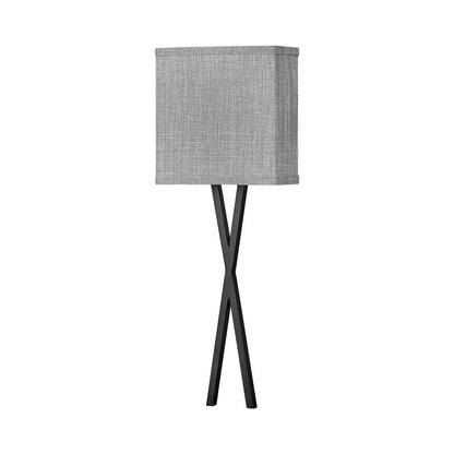 Axis LED Wall Light in Black/Heathered Gray Linen.
