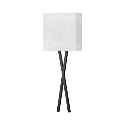 Axis LED Wall Light in Black/Off-White Linen.