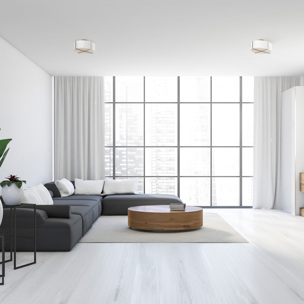 Axis Semi Flush Mount Ceiling Light in living room.