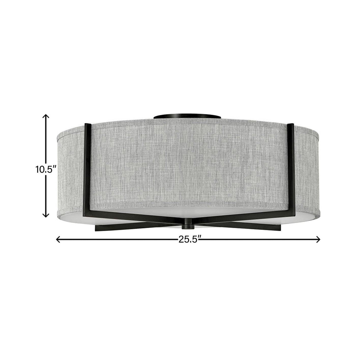 Axis Semi Flush Mount Ceiling Light - line drawing.