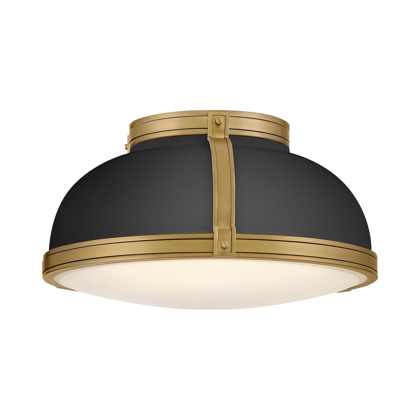 Barton Flush Mount Ceiling Light in Black (18-Inch).