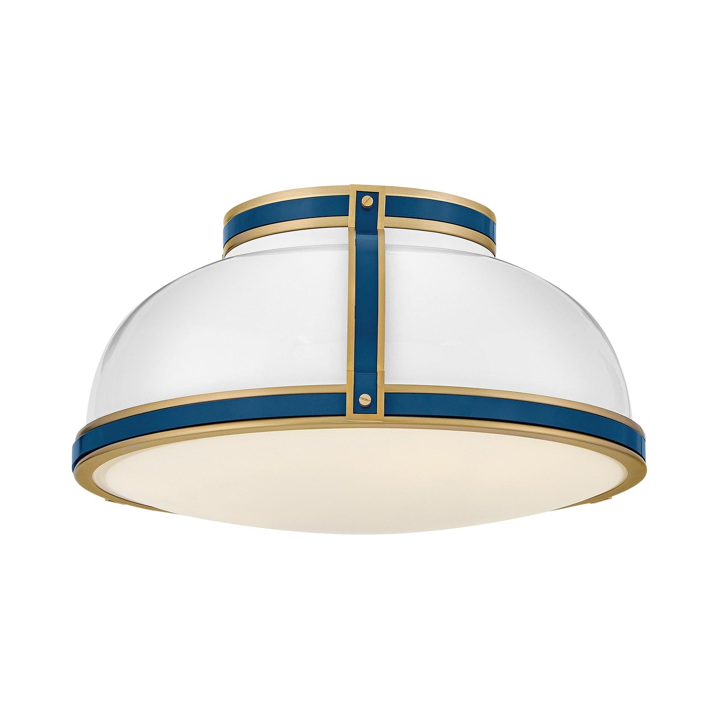 Barton Flush Mount Ceiling Light in Gloss White (18-Inch).
