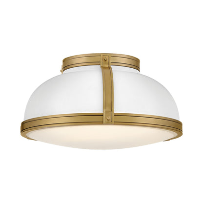 Barton Flush Mount Ceiling Light in Matte White (18-Inch).