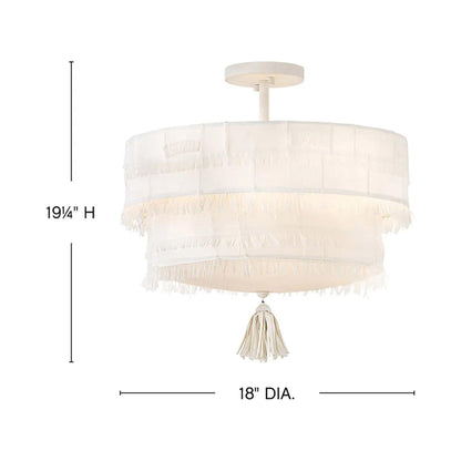 Baya Semi Flush Mount Ceiling Light - line drawing.